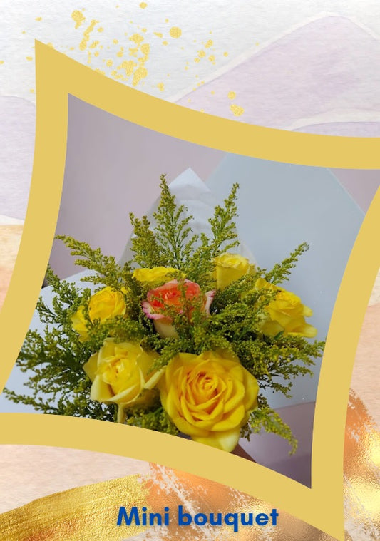 Mini bouquet Alegra rosas amarelas - plantas naturais
